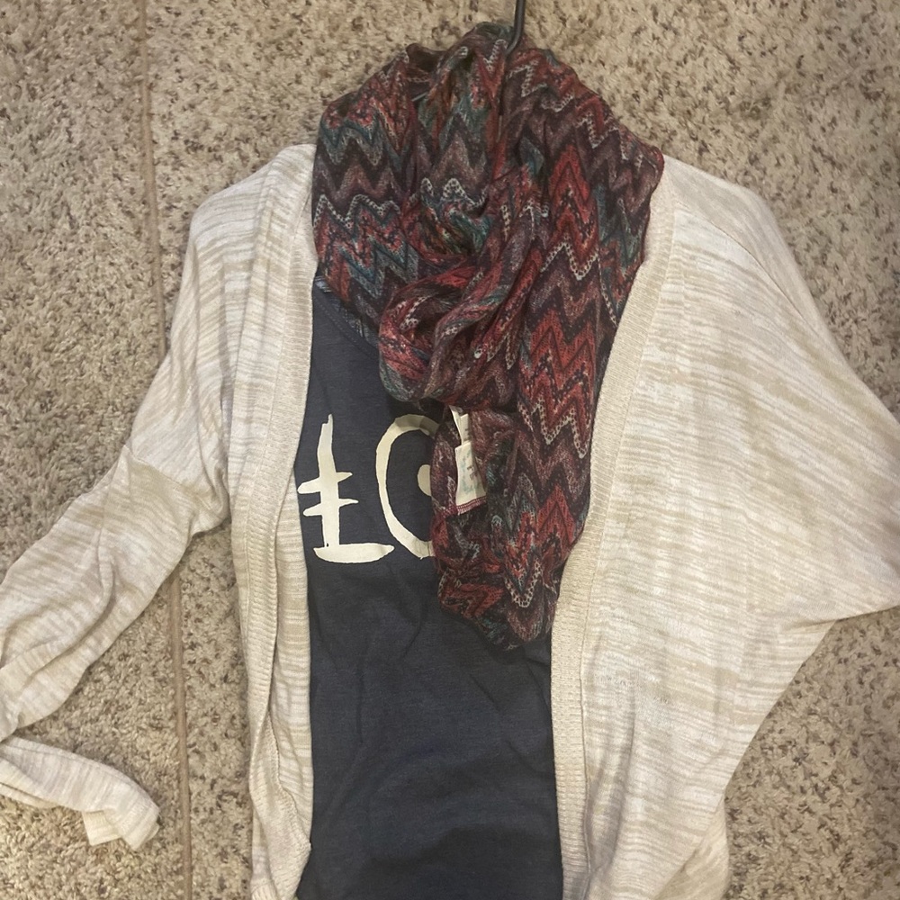 Charlotte Russe tank top/scarf/cardigan